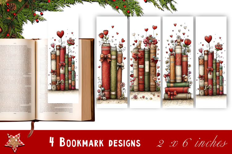 Watercolour Valentine Day, heart Bookmarks Sublimation