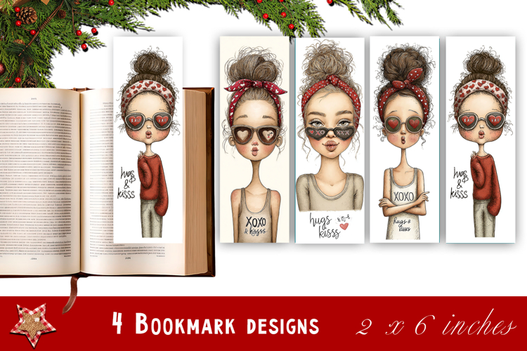 Watercolour Valentine Day, heart Bookmarks Sublimation