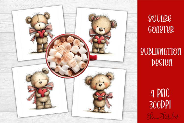 Valentines Day square coasters |love funny sublimation