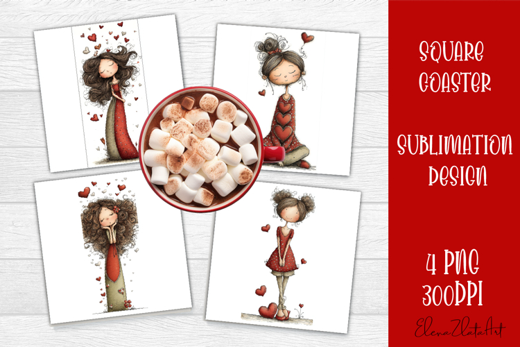 Valentines Day square coasters |love funny sublimation