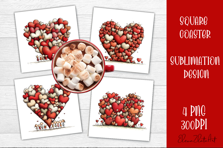 Valentines Day square coasters |love funny sublimation