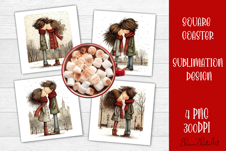 Valentines Day square coasters |love funny sublimation