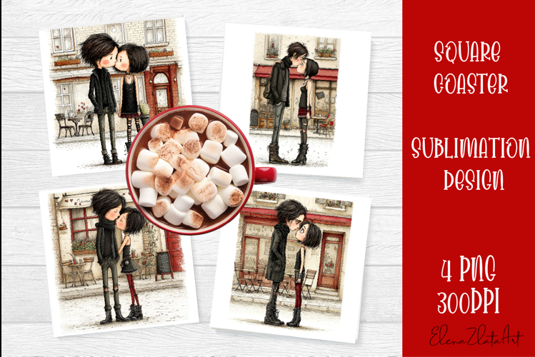 Valentines Day square coasters |love funny sublimation