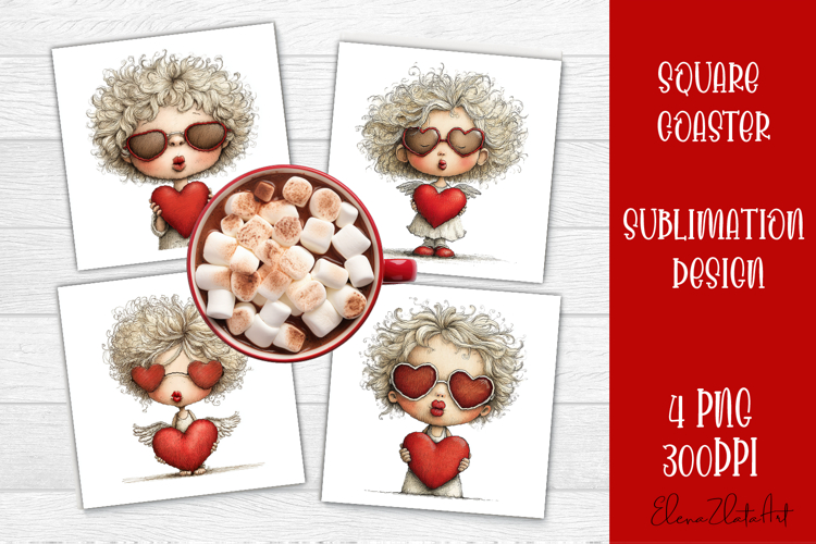 Valentines Day square coasters |love funny sublimation