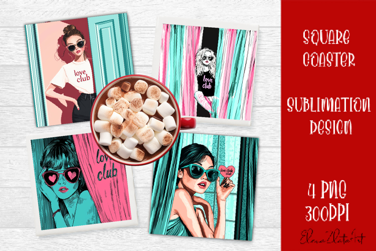 Cute girl valentines Coaster Design, heart Coaster