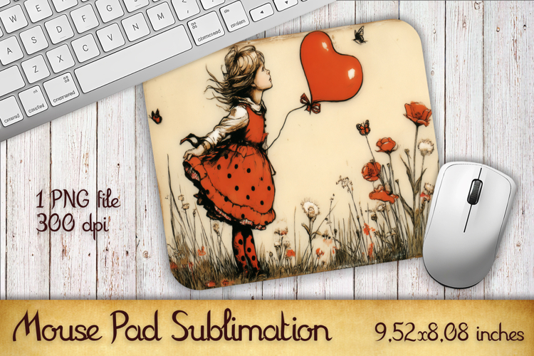 Valentines Day Mouse Pad | Heart Balloons Mousepad