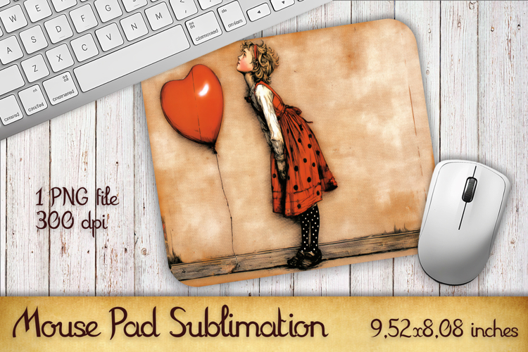 Valentines Day Mouse Pad | Heart Balloons Mousepad