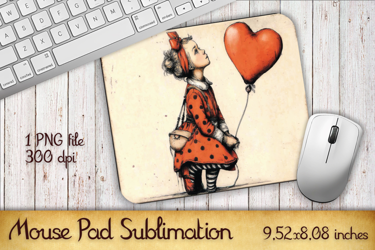 Valentines Day Mouse Pad | Heart Balloons Mousepad
