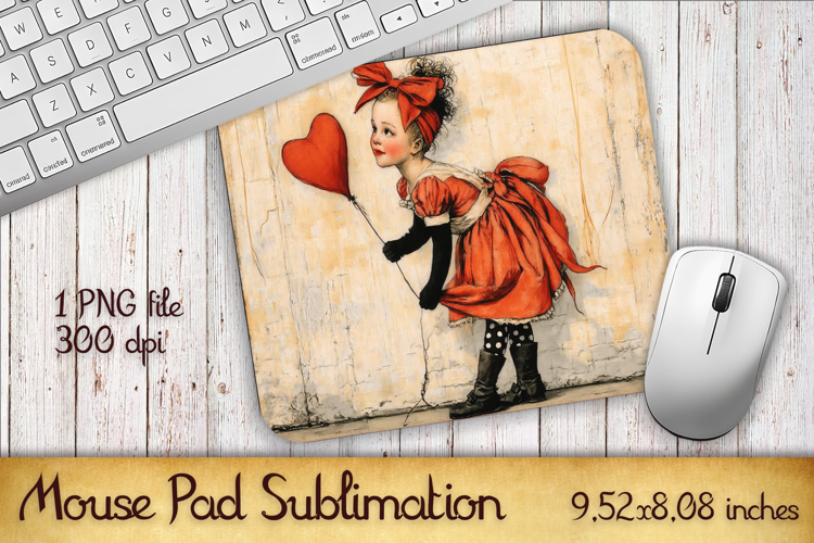 Valentines Day Mouse Pad | Heart Balloons Mousepad