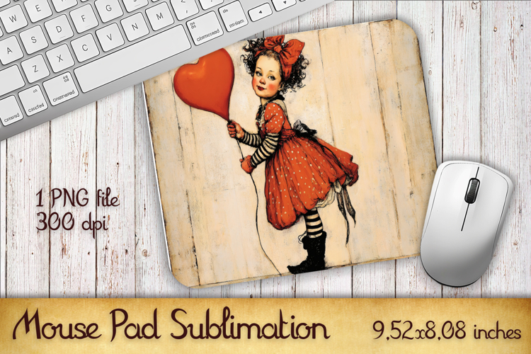 Valentines Day Mouse Pad | Heart Balloons Mousepad