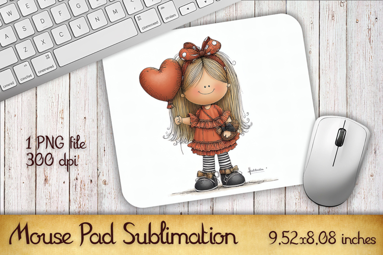 Valentines Day Mouse Pad | Heart Balloons Mousepad