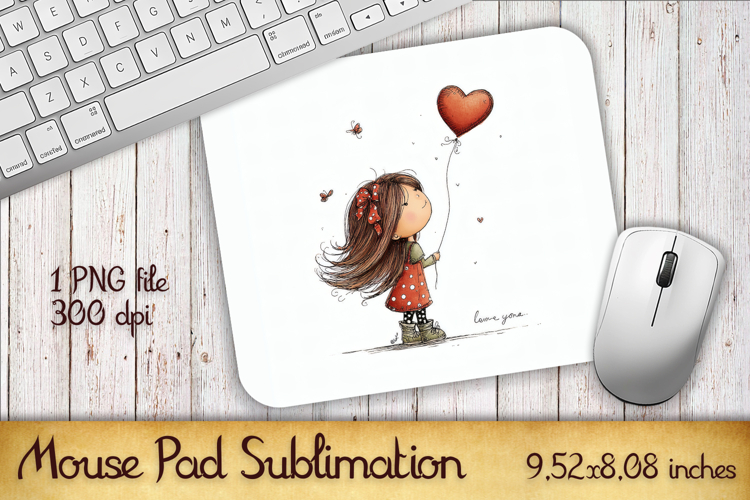 Valentines Day Mouse Pad | Heart Balloons Mousepad