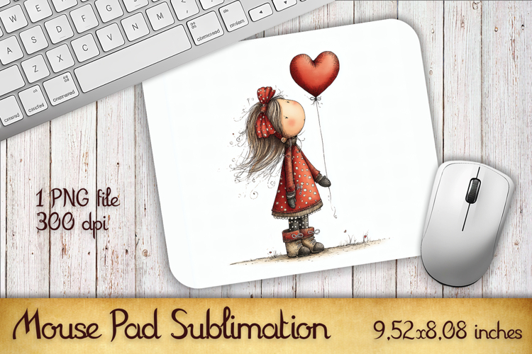 Valentines Day Mouse Pad | Heart Balloons Mousepad
