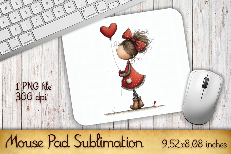 Valentines Day Mouse Pad | Heart Balloons Mousepad