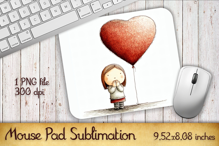 Valentines Day Mouse Pad | Heart Balloons Mousepad