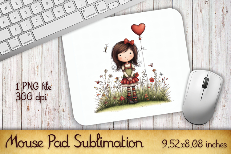 Valentines Day Mouse Pad | Heart Balloons Mousepad