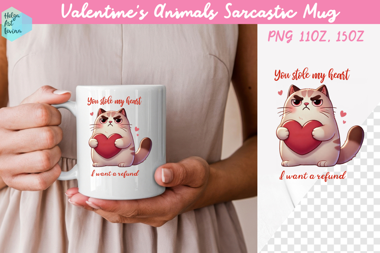 Valentines Animals Sarcastic Mug 15 oz and 11 oz
