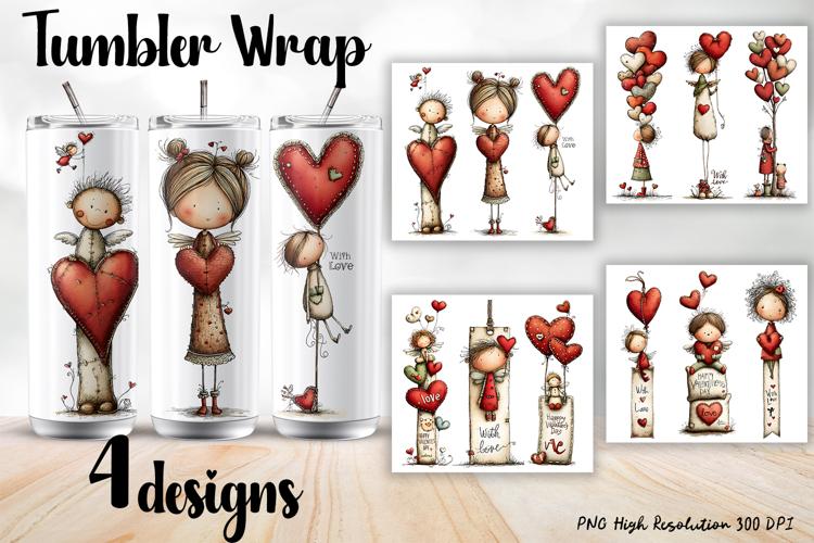 Valentine Day Tumbler Wrap, Sublimation