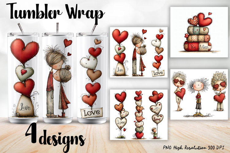 Valentine Day Tumbler Wrap, Sublimation