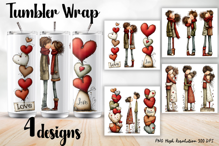 Valentine Day Tumbler Wrap, Sublimation