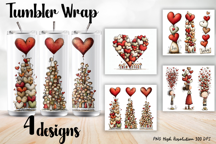 Valentine Day Tumbler Wrap, Sublimation