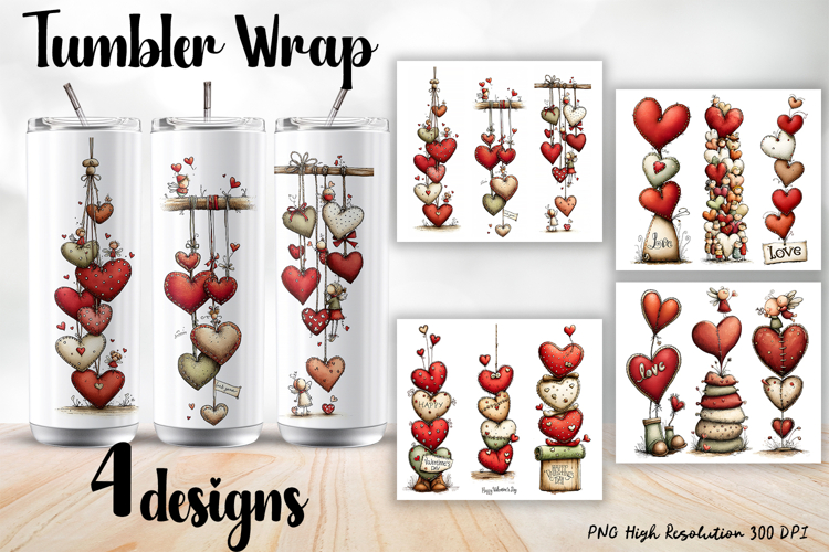 Valentine Day Tumbler Wrap, Sublimation