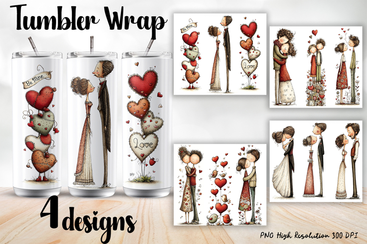 Valentine Day Tumbler Wrap, Sublimation