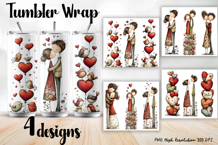Valentine Day Tumbler Wrap, Sublimation