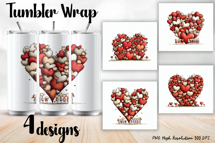 Valentine Day Tumbler Wrap, Sublimation