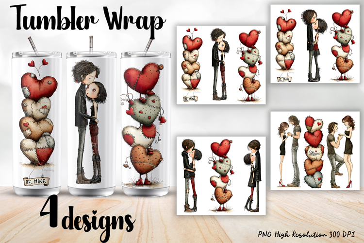 Valentine Day Tumbler Wrap, Sublimation