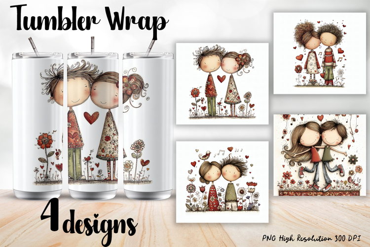 Valentine Day Tumbler Wrap, Sublimation