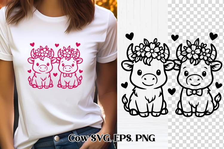 Cute Valentine’s highland cow SVG design | Valentine’s SVG