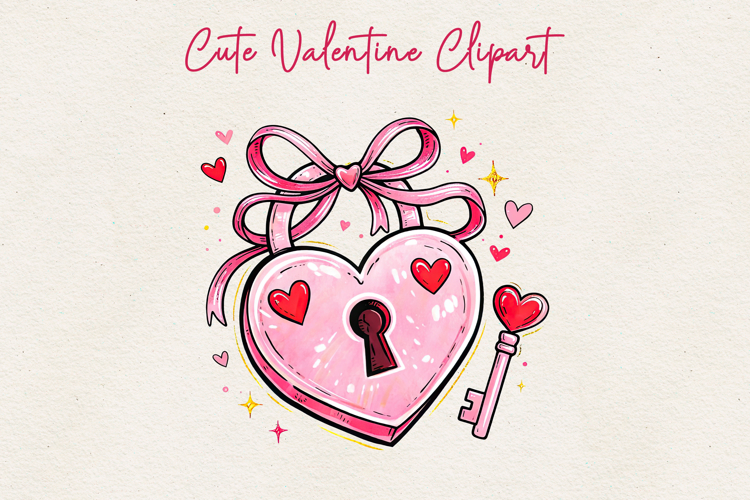 Valentine Clipart PNG | Cute Love Illustration | Romantic