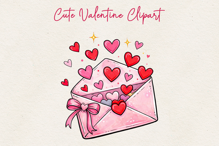 Valentine Clipart PNG | Cute Love Illustration | Romantic