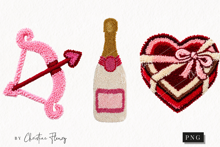 Faux Latch Hook Valentine Clipart | Valentines Day PNG