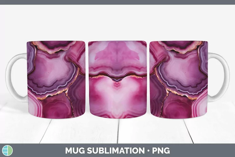 Valentine Agate Mug Wrap Sublimation Coffee Cup Designs