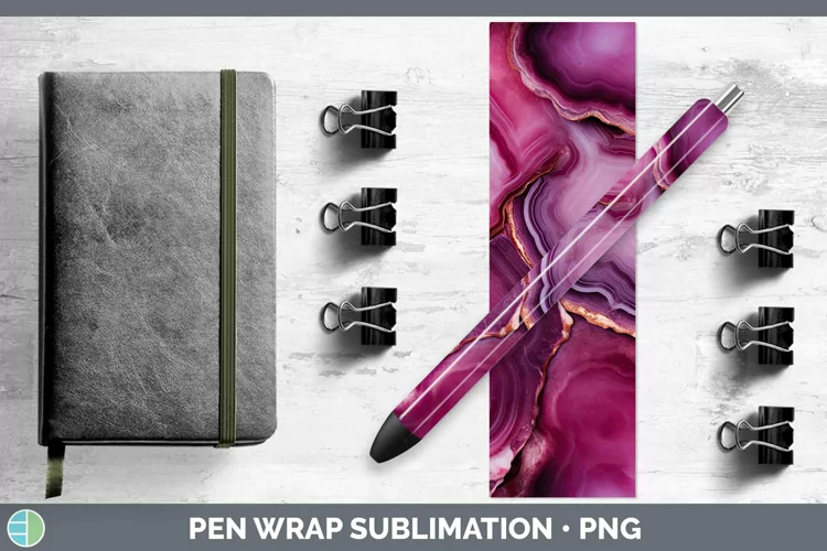 Valentine Agate Pen Wrap Sublimation Pen Designs