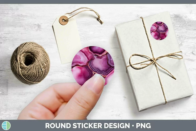 Valentine Agate Stickers | Round Labels Designs