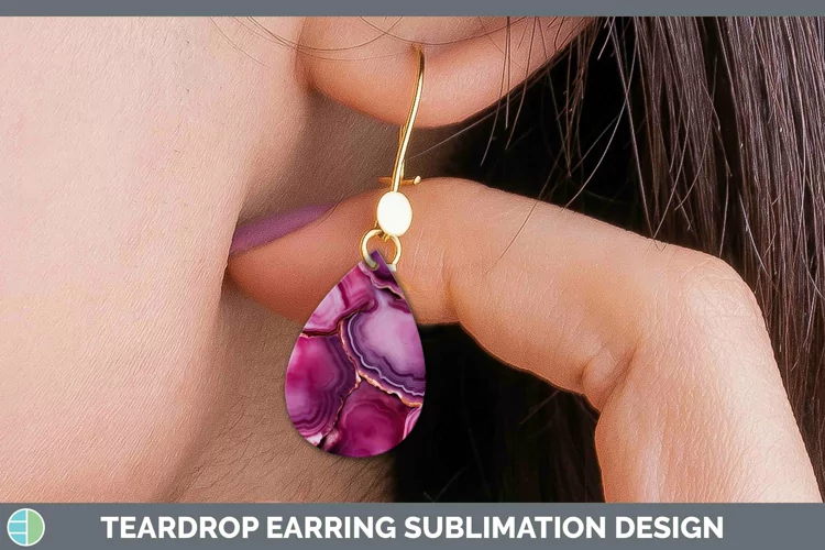 Valentine Agate Teardrop Earrings Sublimation Earrings Desig