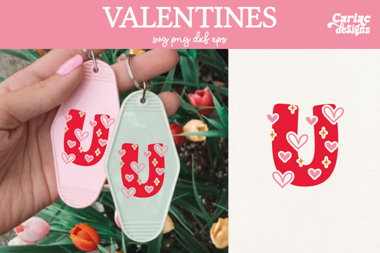 Valentine Alphabet SVG, Letter U