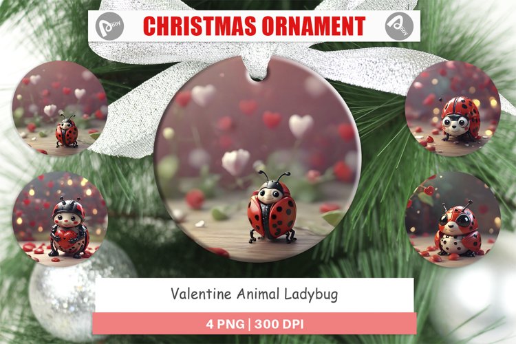 Christmas Ornaments Valentine Animal Ladybug