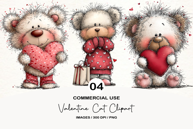 Valentine Cat Clipart