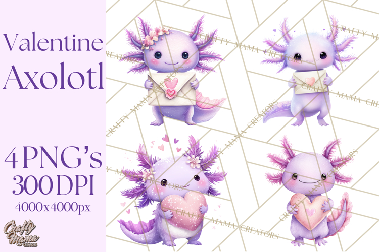 Valentine Axolotl Clipart PNG, Cute Axolotl Valentine