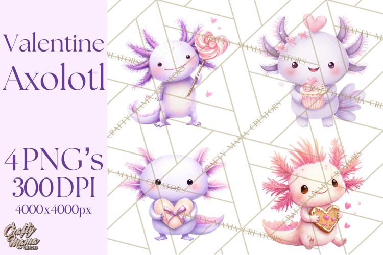 Valentine Axolotl Clipart PNG, Cute Axolotl Valentine