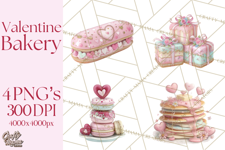 Sweet Treats Patisserie Clipart PNG Valentine Bakery Png