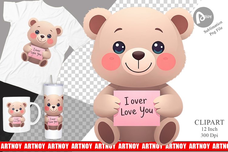 Valentine Bear Cartoon Clipart