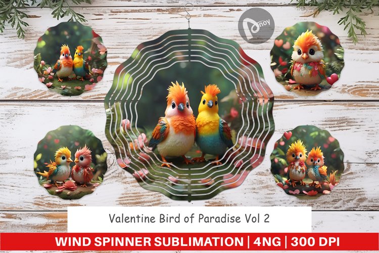 Wind Spinner Valentine Bird Paradise