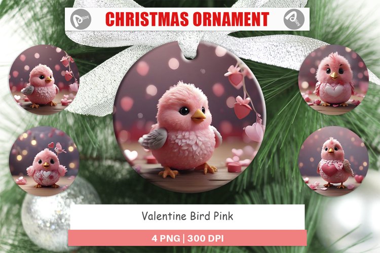 Christmas Ornaments Valentine Bird Pink