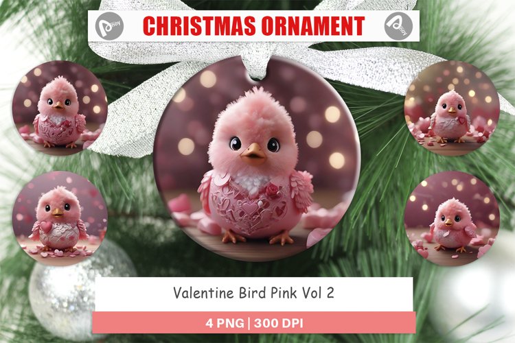 Christmas Ornaments Valentine Bird Pink