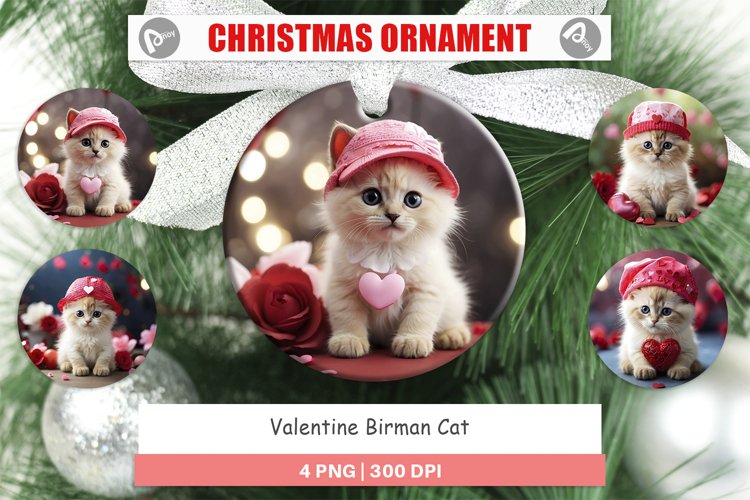 Christmas Ornaments Valentine Birman Cat